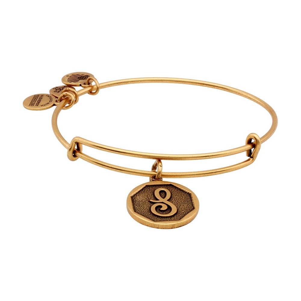 Alex and Ani Initial 'S' Charm Bangle (Goldtone)